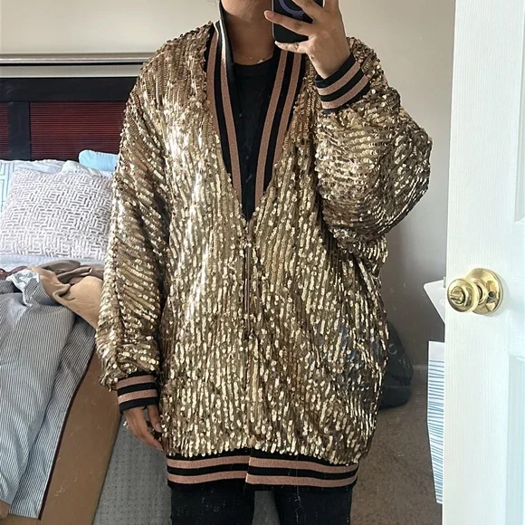 Free People Gold Sequin Jacket (NWOT) - Picture 5 of 5